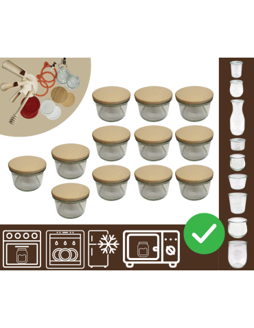 Słoiki WECK 12szt / drewniane wieko słoik 200ml MOLD