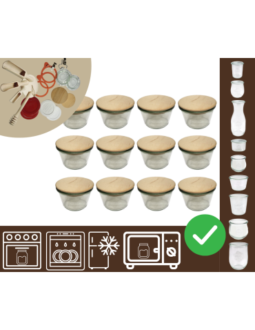 Słoiki WECK 12szt/ drewniane wieko słoik 370ml MOLD