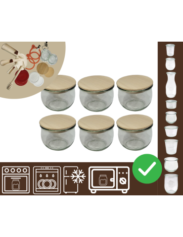 Słoiki WECK 6szt/ drewniane wieko słoik 580ml TULIP