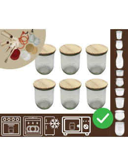 Słoiki WECK 6szt/ drewniane wieko słoik 1l 1062ml TULIP