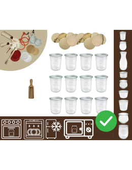 Słoiki WECK x12 / drewniane wieko, miarka słoik 160ml MOLD