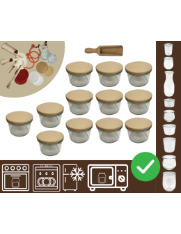 Słoiki WECK 12szt / drewniane wieko, miarka słoik 200ml MOLD