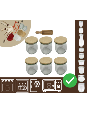 Słoiki WECK 6szt/ drewniane wieko, miarka słoik 220ml TULIP
