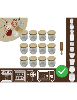 Słoiki WECK 12szt/ drewniane wieko, miarka słoik 220ml TULIP