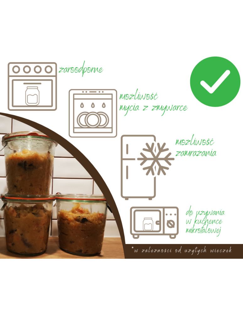 Słoiki i Dodatki - Słoiki WECK 12szt/ drewniane wieko, miarka słoik 370ml TULIP - product b2b.wamar.biz 5