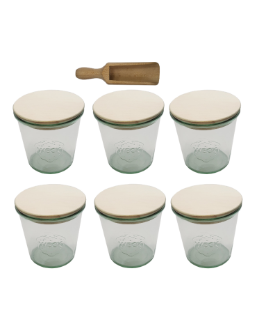 Słoiki i Dodatki - Słoiki WECK 6szt/ drewniane wieko, miarka słoik 580ml MOLD - product 3