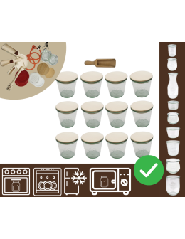 Słoiki WECK 12szt/ drewniane wieko, miarka słoik 580ml MOLD