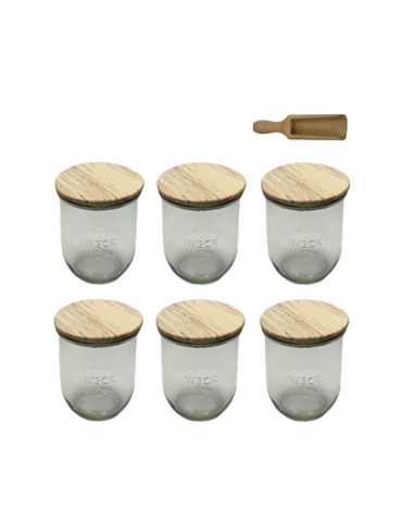 Słoiki i Dodatki - Słoiki WECK 6szt/ drewniane wieko, miarka słoik 1l 1062ml TULIP - product 3