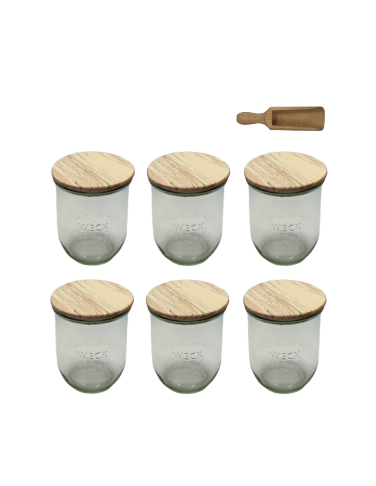 Słoiki i Dodatki - Słoiki WECK 6szt/ drewniane wieko, miarka słoik 1l 1062ml TULIP - product b2b.wamar.biz 3