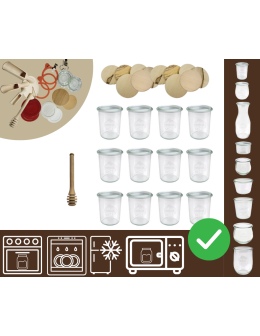 Słoiki WECK x12 / drewniane wieko, nabierak słoik 160ml MOLD