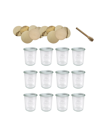 Słoiki i Dodatki - Słoiki WECK x12 / drewniane wieko, nabierak słoik 160ml MOLD - product 3