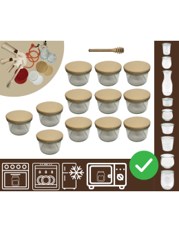 Słoiki WECK 12szt / drewniane wieko, nabierak słoik 200ml MOLD
