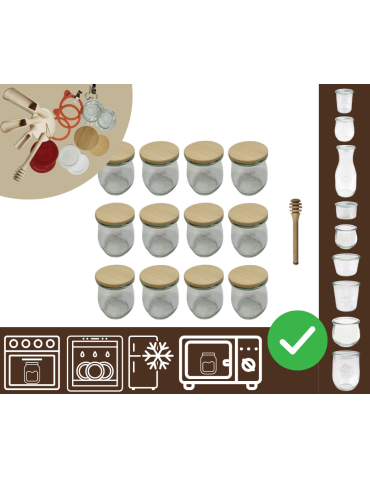 Słoiki WECK 12szt/ drewniane wieko, nabierak słoik 220ml TULIP
