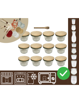 Słoiki WECK 12szt/ drewniane wieko, nabierak słoik 370ml MOLD