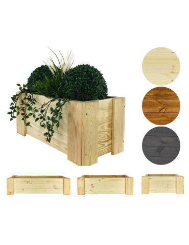 Drewniana skrzynia balkonowa RDF /szer. 60cm/ Naturalna