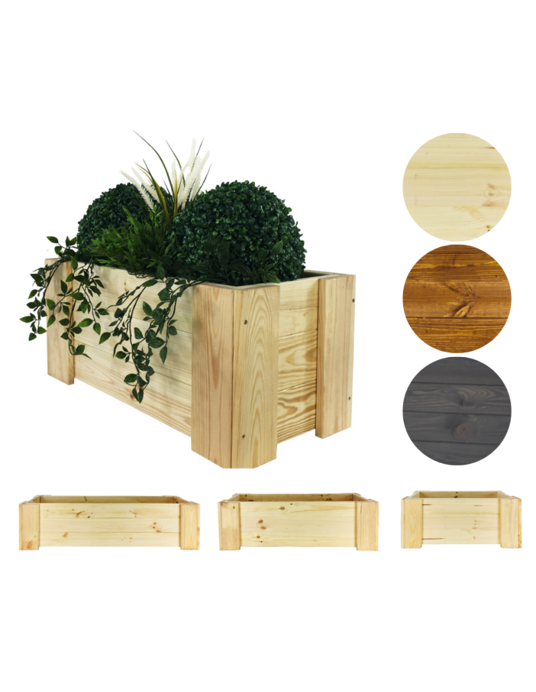 Grządki i Warzywniaki - Drewniana skrzynia balkonowa RDF /szer. 60cm/ Naturalna - product b2b.wamar.biz 1
