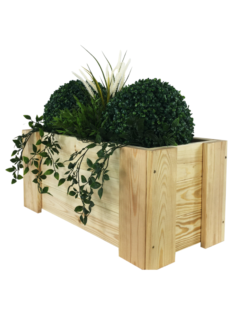 Grządki i Warzywniaki - Drewniana skrzynia balkonowa RDF /szer. 60cm/ Naturalna - product b2b.wamar.biz 2