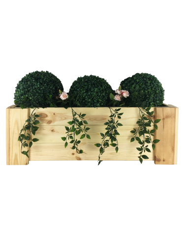 Grządki i Warzywniaki - Drewniana skrzynia balkonowa RDF /szer. 80cm/ Naturalna - product 5