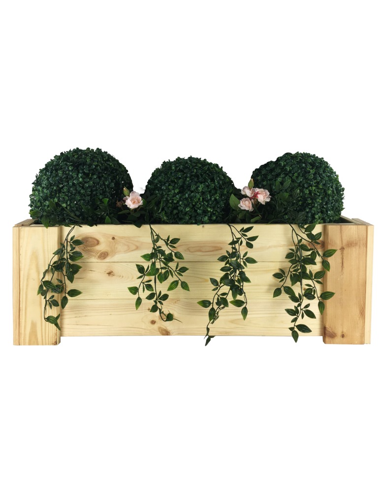 Grządki i Warzywniaki - Drewniana skrzynia balkonowa RDF /szer. 80cm/ Naturalna - product b2b.wamar.biz 5