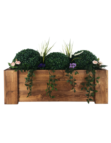 Grządki i Warzywniaki - Drewniana skrzynia balkonowa RDF /szer. 80cm/ Brązowa - product 5