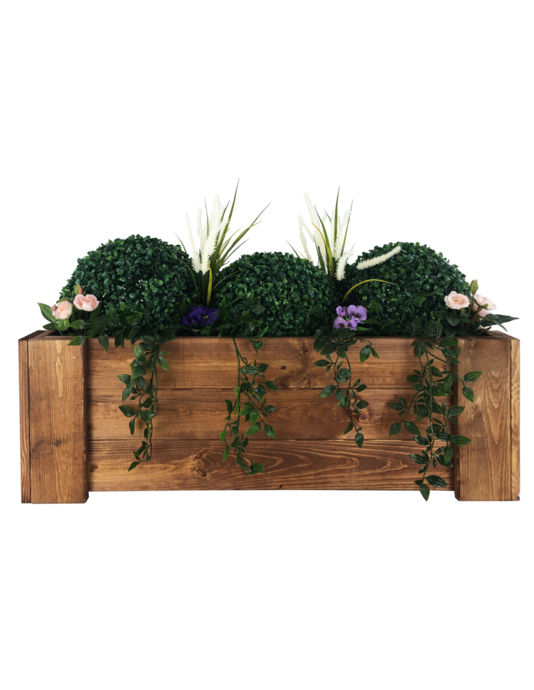 Grządki i Warzywniaki - Drewniana skrzynia balkonowa RDF /szer. 80cm/ Brązowa - product b2b.wamar.biz 5