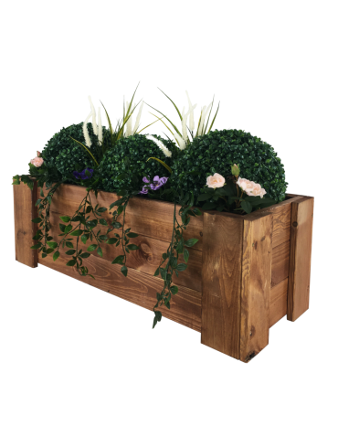 Grządki i Warzywniaki - Drewniana skrzynia balkonowa RDF /szer. 80cm/ Brązowa - product 6