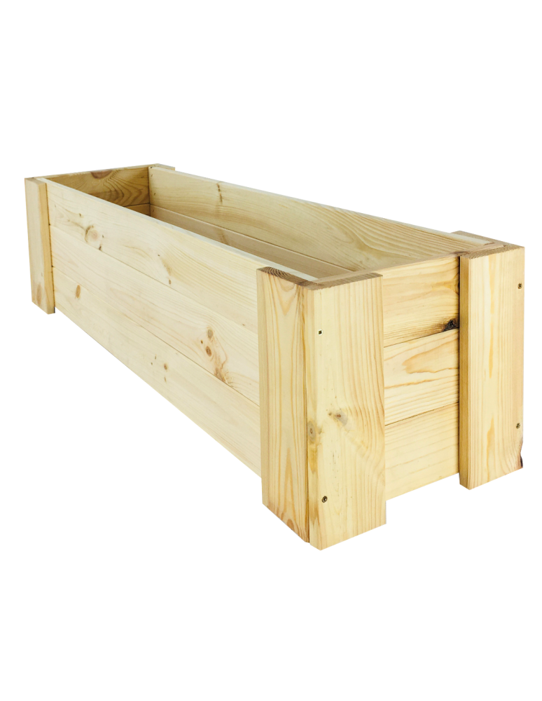 Grządki i Warzywniaki - Drewniana skrzynia balkonowa RDF /szer. 100cm/ Naturalna - product b2b.wamar.biz 4