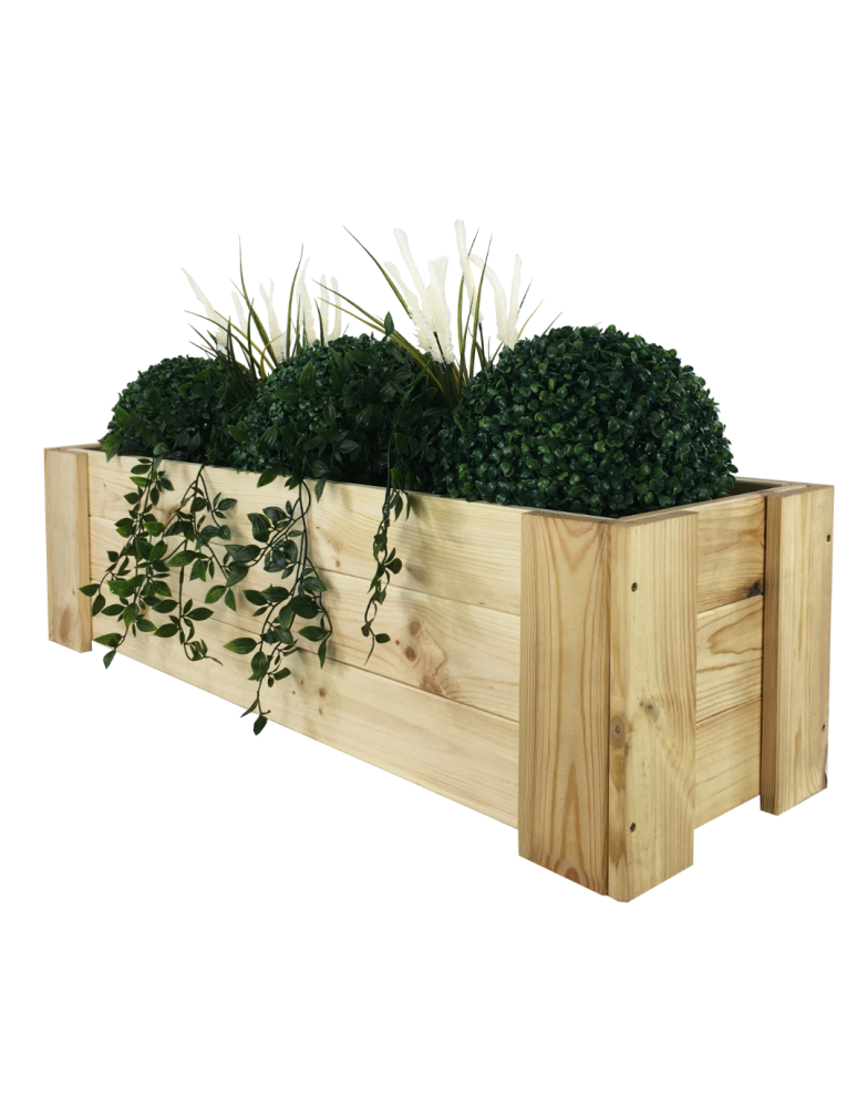 Grządki i Warzywniaki - Drewniana skrzynia balkonowa RDF /szer. 100cm/ Naturalna - product b2b.wamar.biz 5