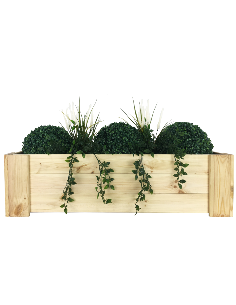 Grządki i Warzywniaki - Drewniana skrzynia balkonowa RDF /szer. 100cm/ Naturalna - product b2b.wamar.biz 6