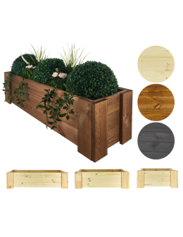 Drewniana skrzynia balkonowa RDF /szer. 100cm/ Brązowa