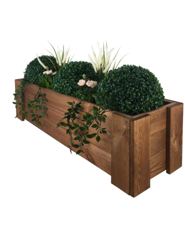 Drewniana skrzynia balkonowa RDF /szer. 100cm/ Brązowa - product 2