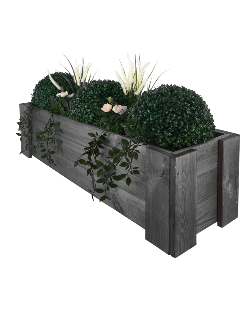 Grządki i Warzywniaki - Drewniana skrzynia balkonowa RDF /szer. 100cm/ Szara - product b2b.wamar.biz 3