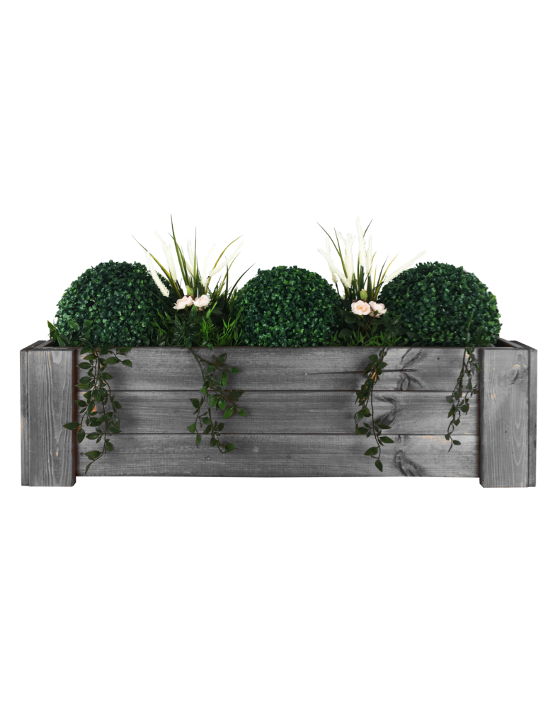 Grządki i Warzywniaki - Drewniana skrzynia balkonowa RDF /szer. 100cm/ Szara - product b2b.wamar.biz 4