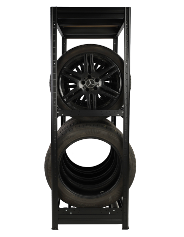 Regały - Regał na opony 177×120×60 cm/ 3 półki – Metalowy/ Czarny - product 4