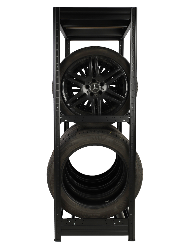 Regały - Regał na opony 177×120×60 cm/ 3 półki – Metalowy/ Czarny - product b2b.wamar.biz 4