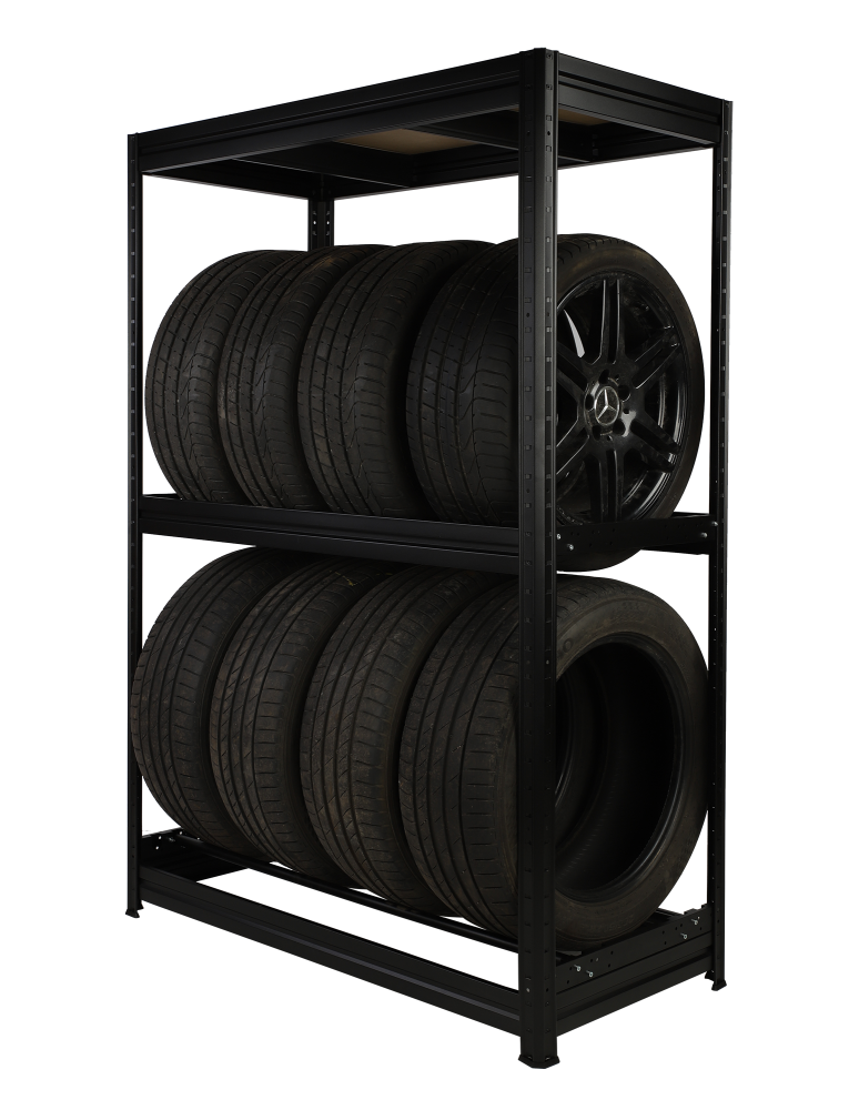 Regały - Regał na opony 177×120×60 cm/ 3 półki – Metalowy/ Czarny - product b2b.wamar.biz 5