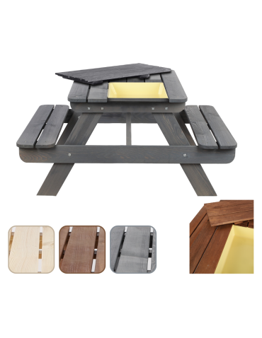 Stół piknikowy z pojemnikiem i pokrywą SPD/110cm - Szary