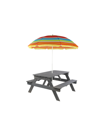 Art. Ogrodowe - Stół piknikowy z otworem na parasol SPD/110cm - Szary - product 5