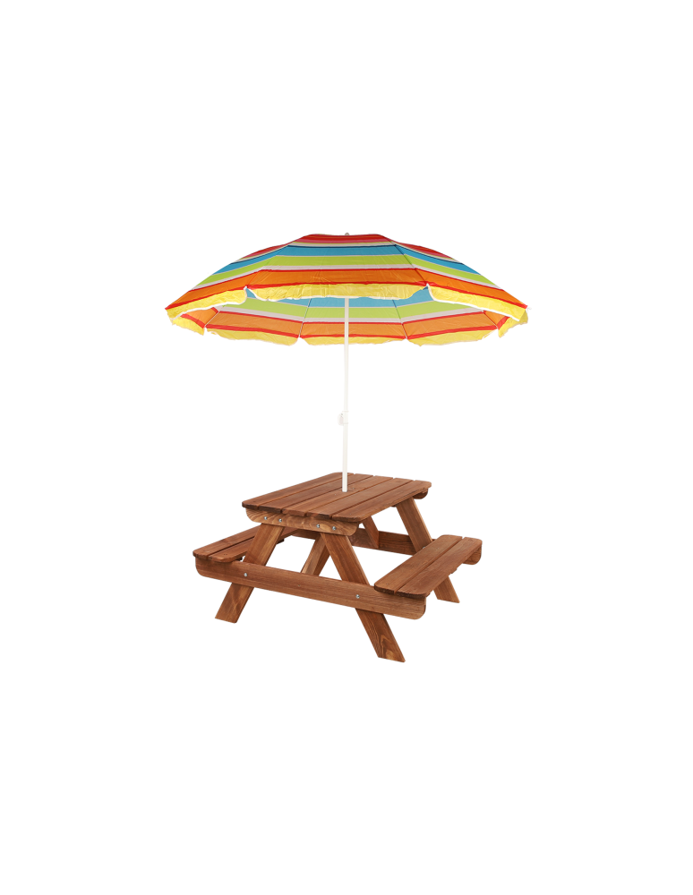 Art. Ogrodowe - Stół piknikowy z otworem na parasol SPD/110cm - Brązowy - product b2b.wamar.biz 3