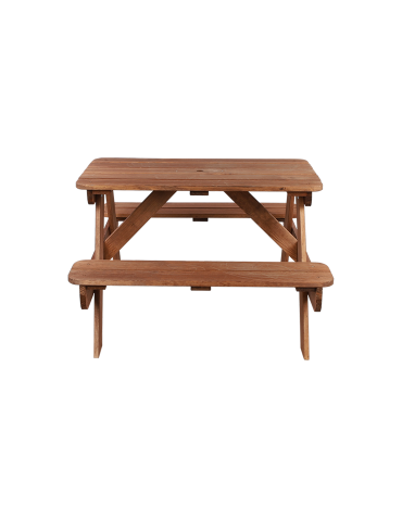 Art. Ogrodowe - Stół piknikowy z otworem na parasol SPD/110cm - Brązowy - product 6