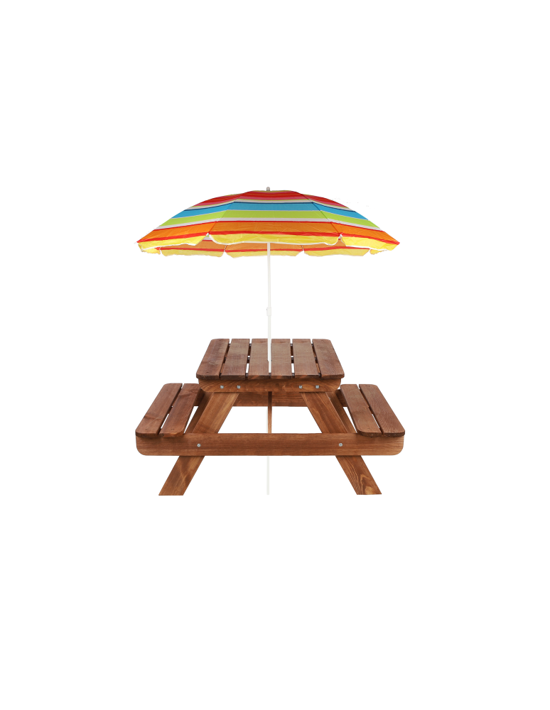 Art. Ogrodowe - Stół piknikowy z otworem na parasol SPD/110cm - Brązowy - product b2b.wamar.biz 2
