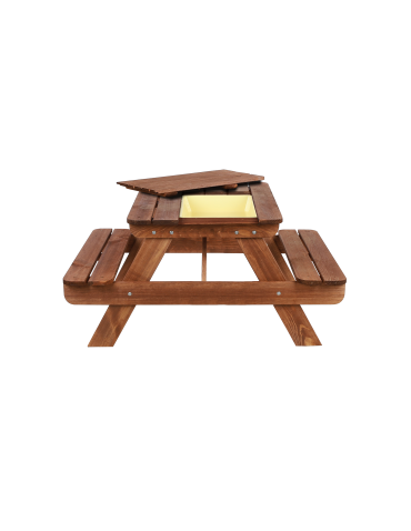 Stół piknikowy z pojemnikiem i pokrywą SPD/110cm - Brązowy - product 2