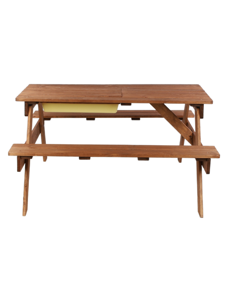 Art. Ogrodowe - Stół piknikowy z pojemnikiem i pokrywą SPD/110cm - Brązowy - product b2b.wamar.biz 4