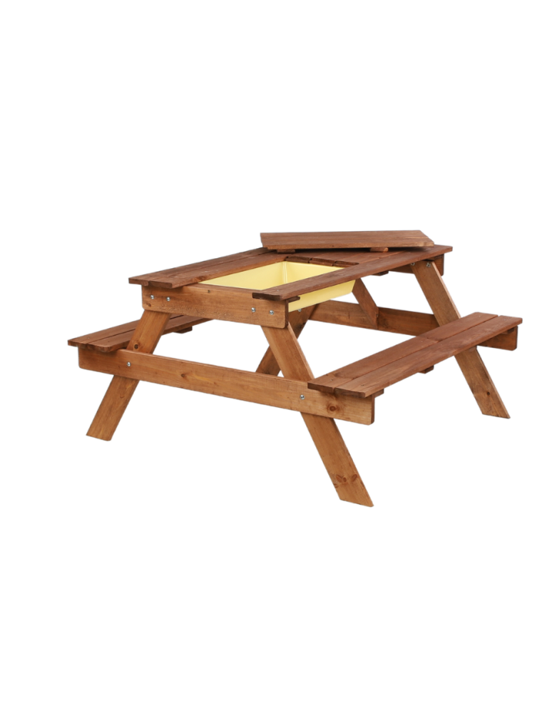 Art. Ogrodowe - Stół piknikowy z pojemnikiem i pokrywą SPD/110cm - Brązowy - product b2b.wamar.biz 6