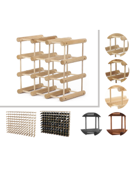 Modułowy stojak na wino /9 butelek — RW7 — Naturalny dąb