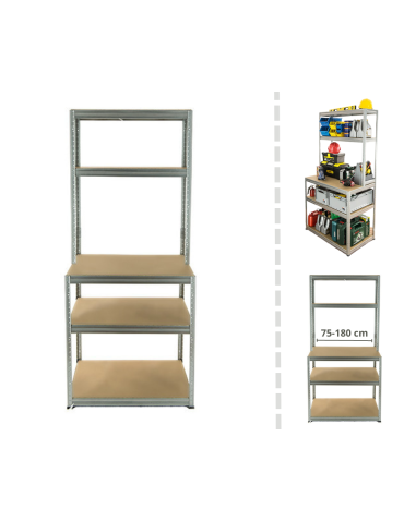 Metalowy Stół Warsztatowy SZZ szer. 75cm - Ocynkowany