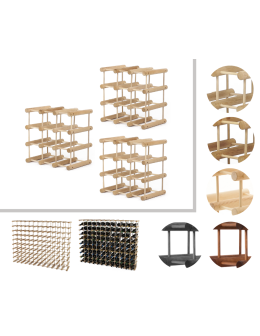 Modułowy stojak na wino x3 /27+6 butelek — RW7 — Naturalny dąb