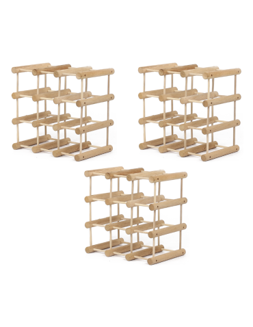 Modułowy stojak na wino x3 /27+6 butelek — RW7 — Naturalny dąb - product 2