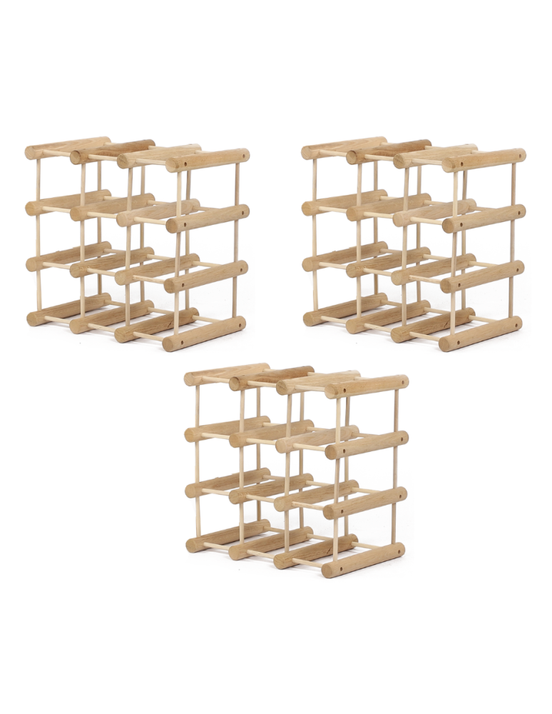 Regały - Modułowy stojak na wino x3 /27+6 butelek — RW7 — Naturalny dąb - product b2b.wamar.biz 2