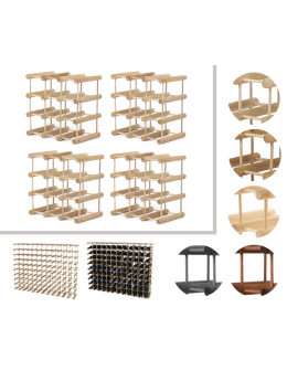 Modułowy stojak na wino x4 /36+9 butelek — RW7 — Naturalny dąb